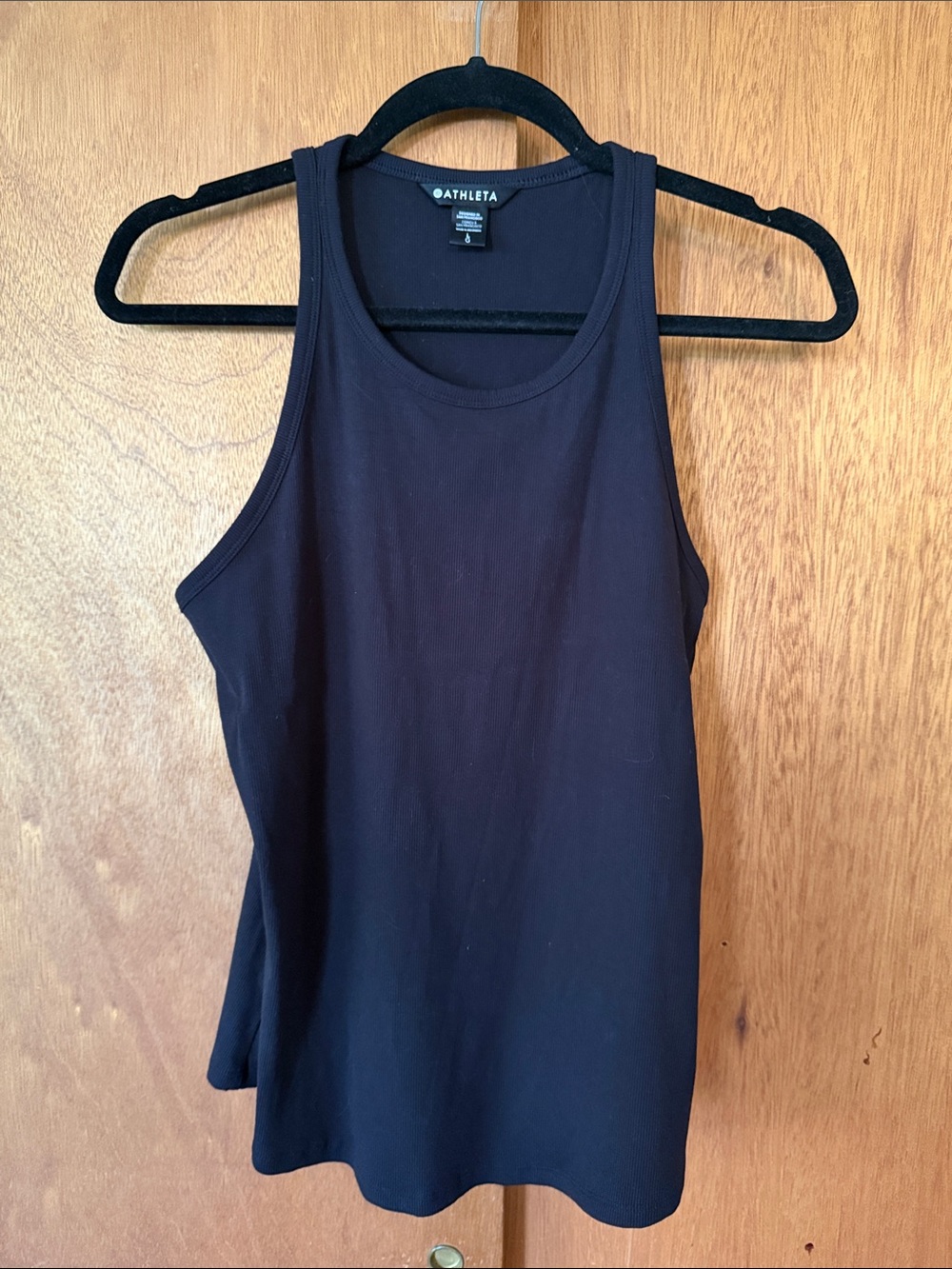 Athleta Signature Rib Black Racerback Tank-Size L